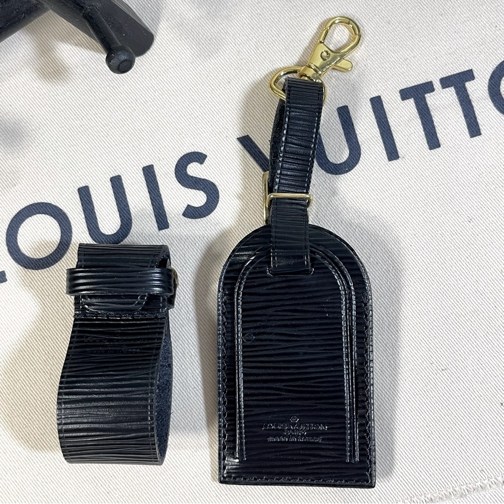 Louis Vuitton Luggage Tag & Poignet Set, Black Epi - Picture 2 of 16